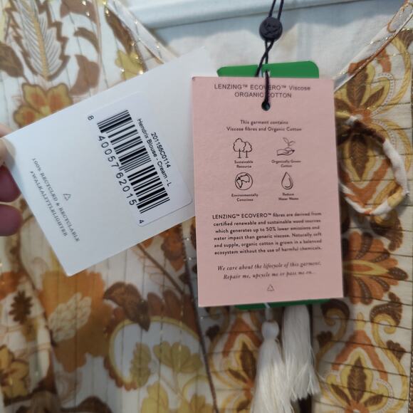 NWT Spell & The Gypsy Sz XXL (US 12) Hendrix Top Cream Paisley Boho Blouse - Picture 5 of 9